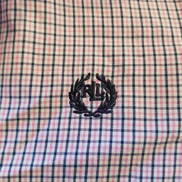 Lauren Ralph Lauren boys size 10 striped pink, blue & white button up shirt - Picture 6 of 6